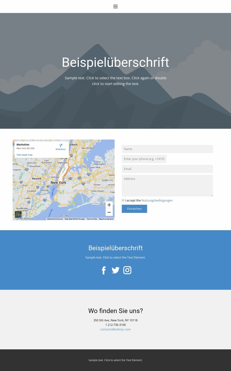 Kontaktieren Sie uns 1 Joomla Vorlage