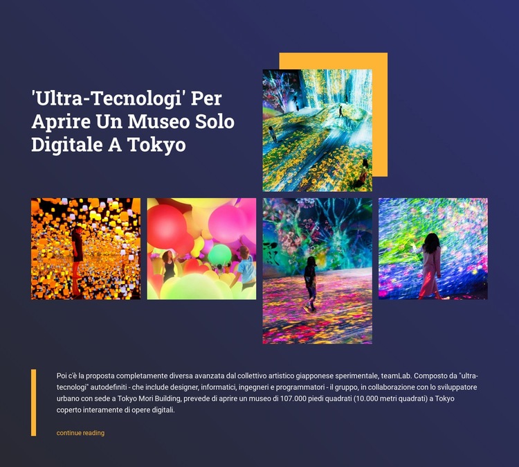 Museo digitale a Tokyo Un modello di pagina
