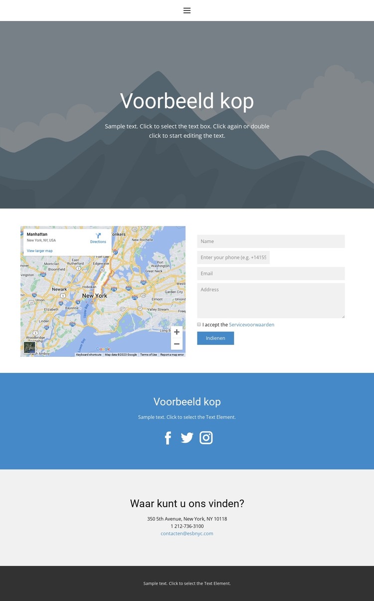 Neem contact met ons op 1 HTML-sjabloon