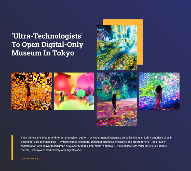 Digital museum in Tokyo One Page Template