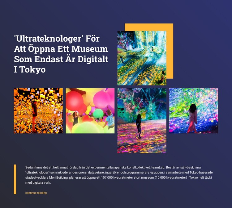 Digitalt museum i Tokyo Hemsidedesign