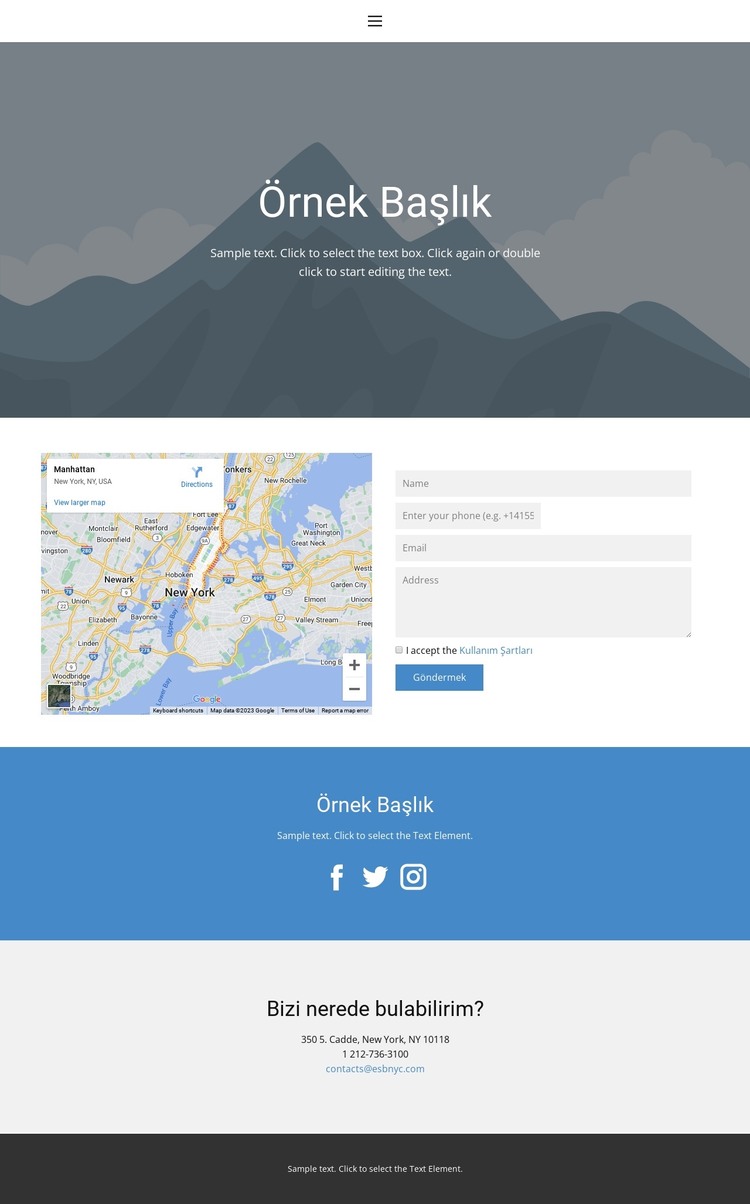 bize ulaşın 1 HTML Şablonu
