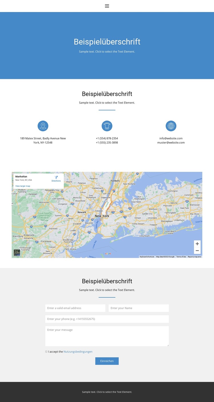 Kontaktieren Sie uns 2 Website-Vorlage