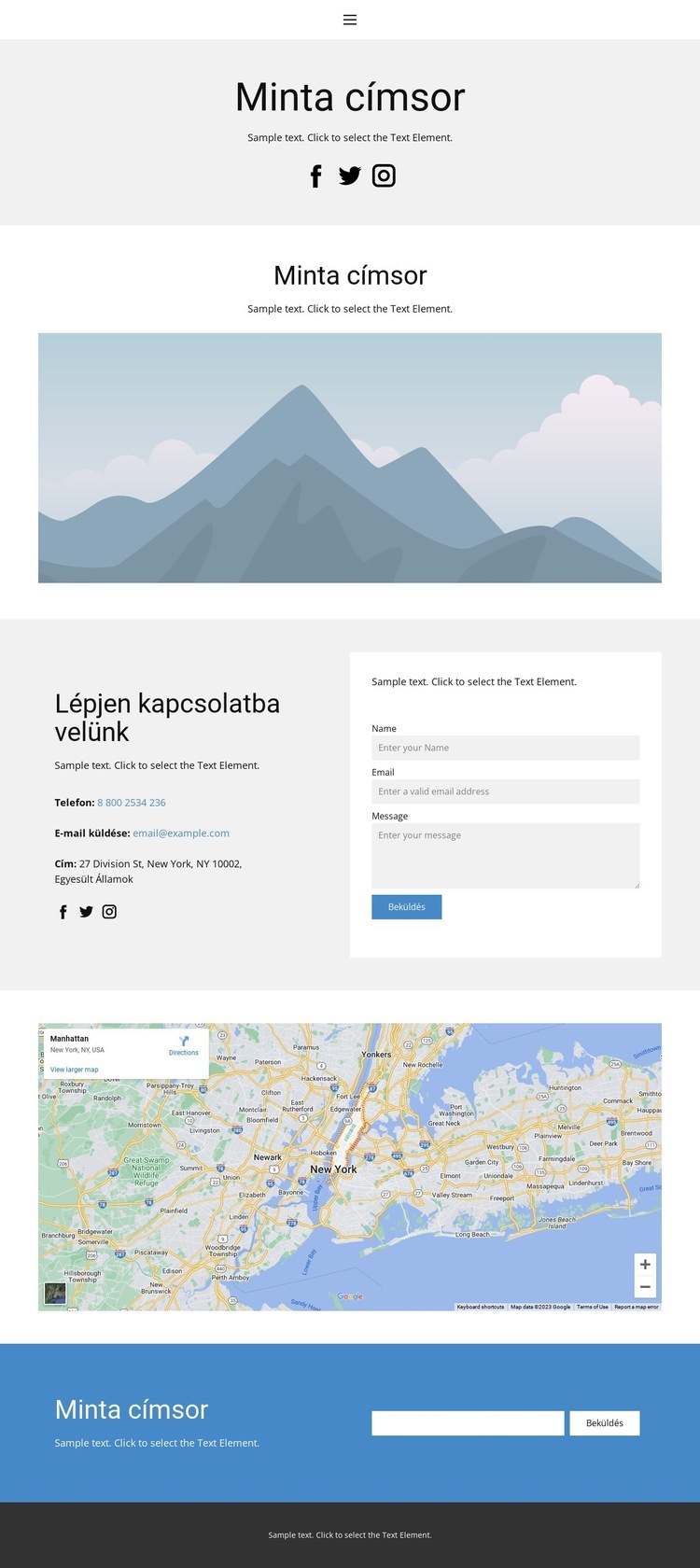 Vegye fel velünk a kapcsolatot 3 Weboldal sablon