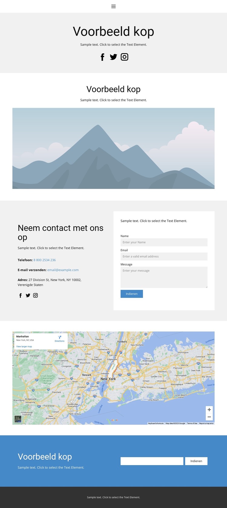 Neem contact met ons op 3 Website sjabloon