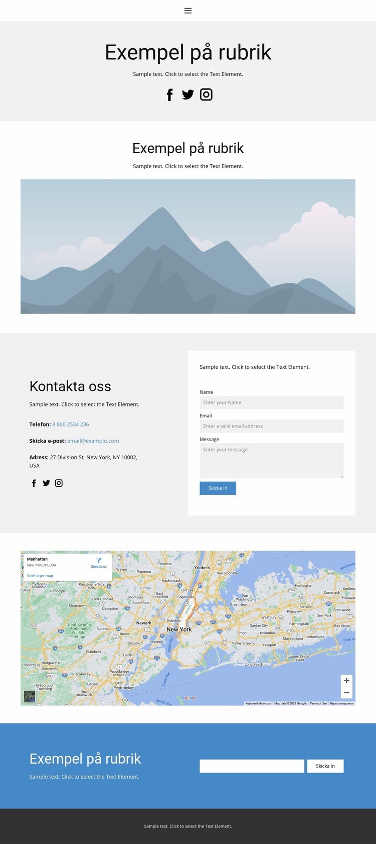 Kontakta oss 3 Webbplats mall
