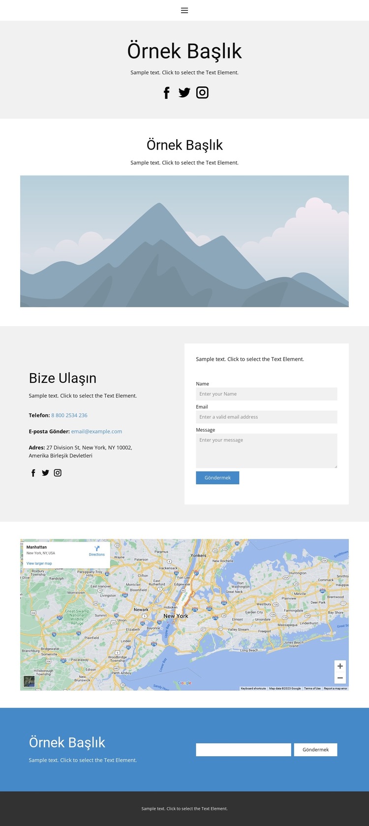 bize ulaşın 3 Web Sitesi Şablonu