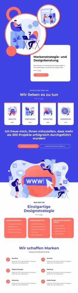 Premium-HTML5-Vorlage Für Markenstrategie- Und Designberatung