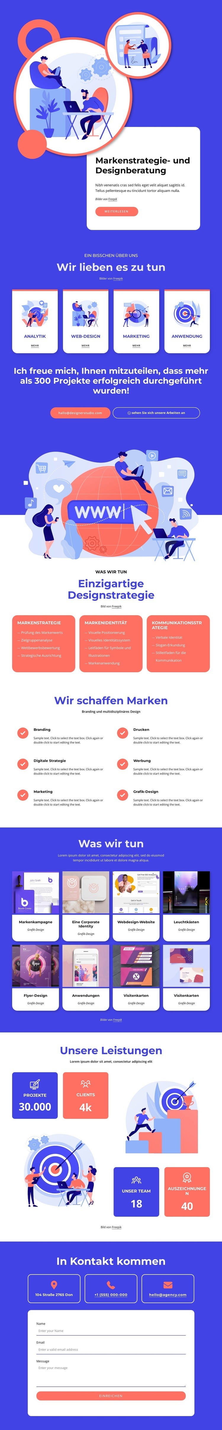 Markenstrategie- und Designberatung Landing Page