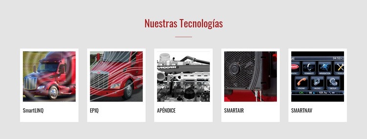 Nuestras tecnologias Maqueta de sitio web