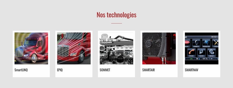 Nos technologies Maquette de site Web