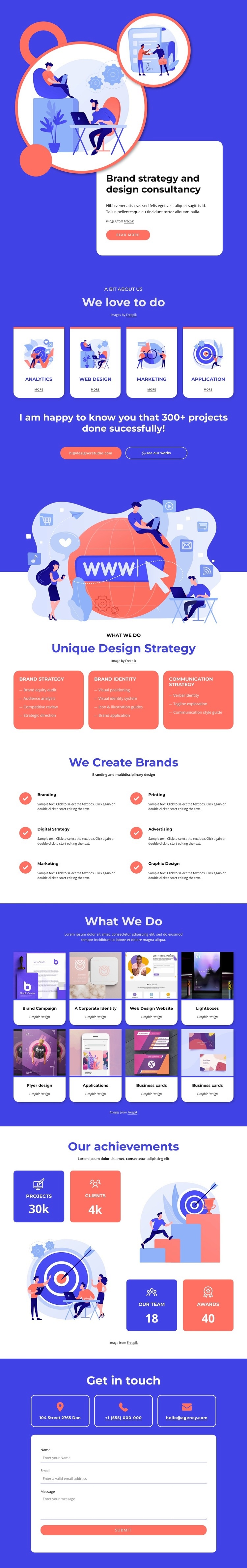 Brand strategy and design consultancy Homepage Design