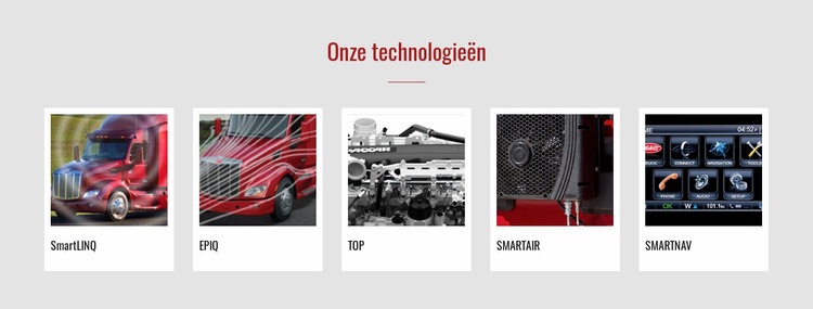 Onze technologieën Website mockup