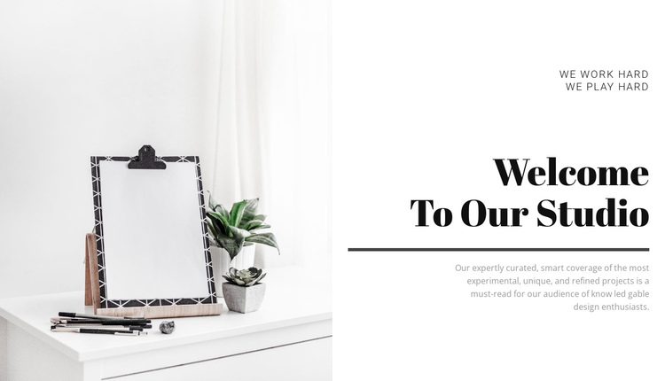 Design and illustration studio One Page Template