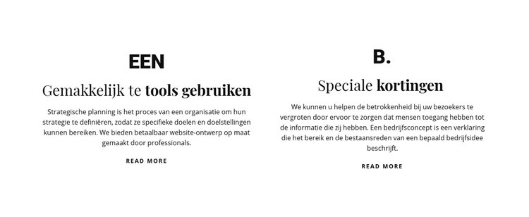 Tekstblok met grote letters HTML5-sjabloon