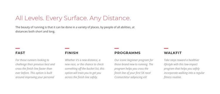  Running challenges CSS Template
