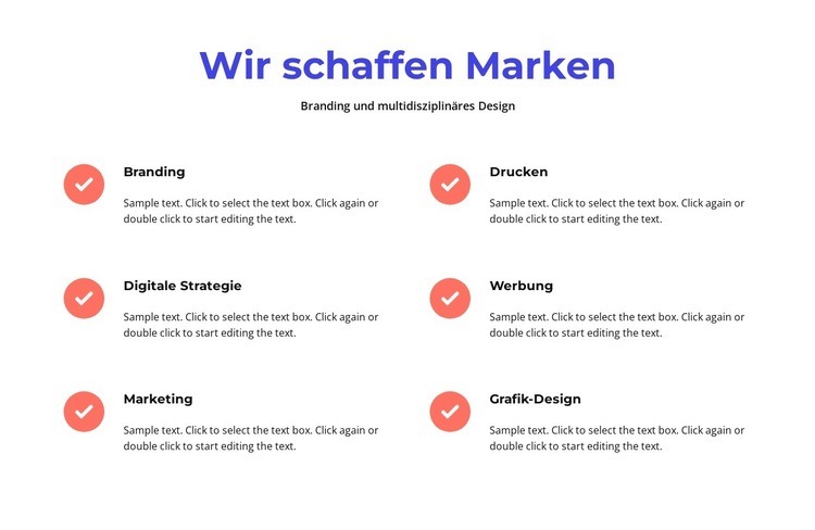 Branding und multidisziplinäres Design Website Builder-Vorlagen