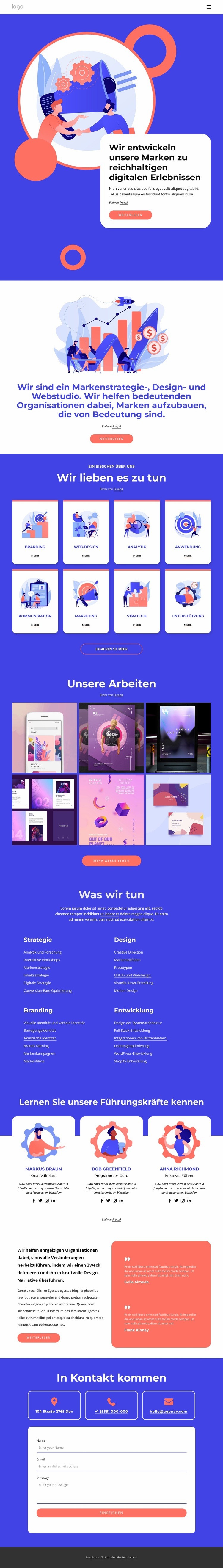 Wir entwickeln unsere Marken Website Builder-Vorlagen