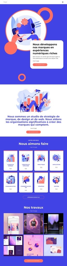 Nous Développons Nos Marques - Design HTML Page Online