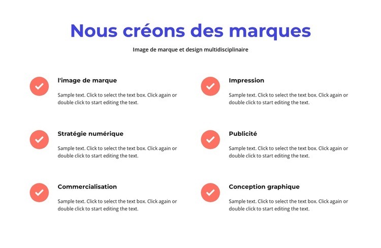 Image de marque et design multidisciplinaire Modèle d'une page