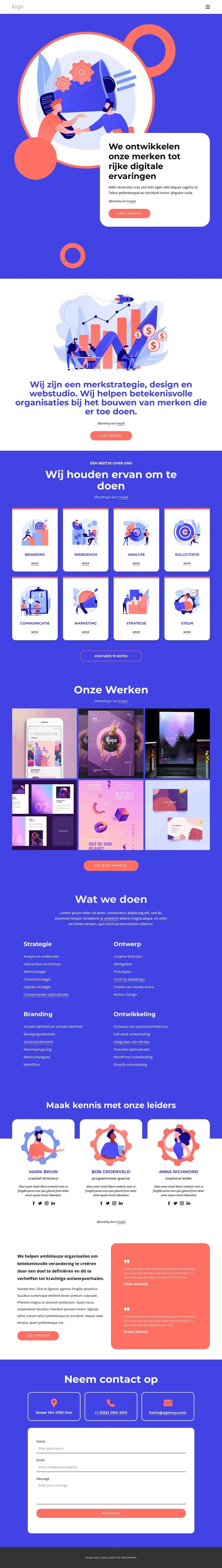 We ontwikkelen onze merken HTML5-sjabloon