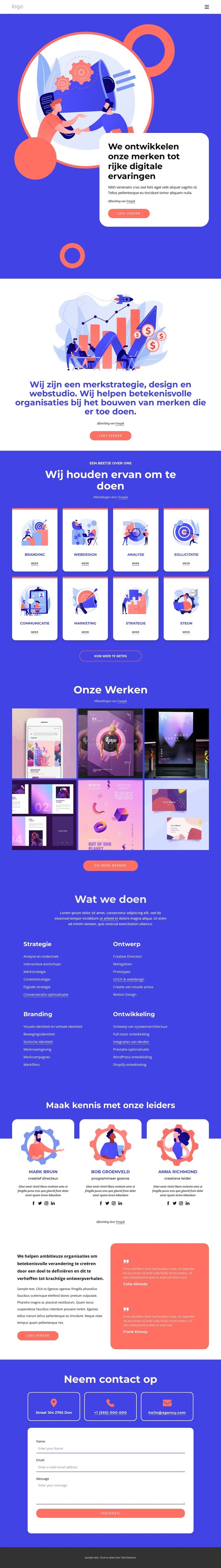 We ontwikkelen onze merken Website ontwerp