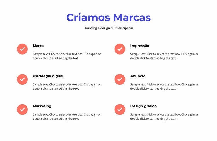 Branding e design multidisciplinar Construtor de sites HTML