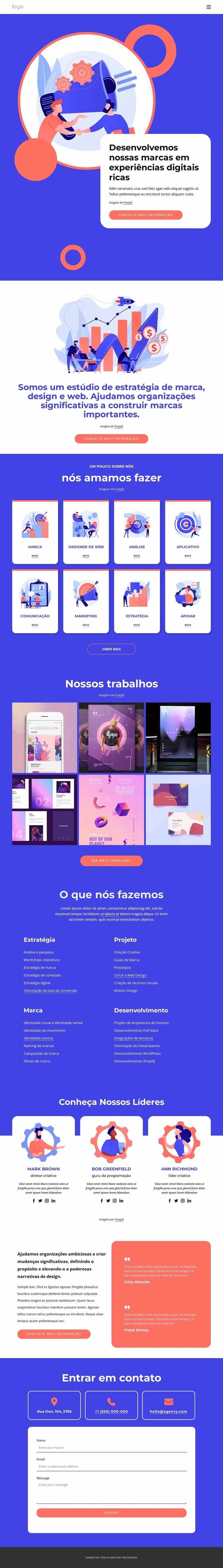 Desenvolvemos nossas marcas Modelos de construtor de sites