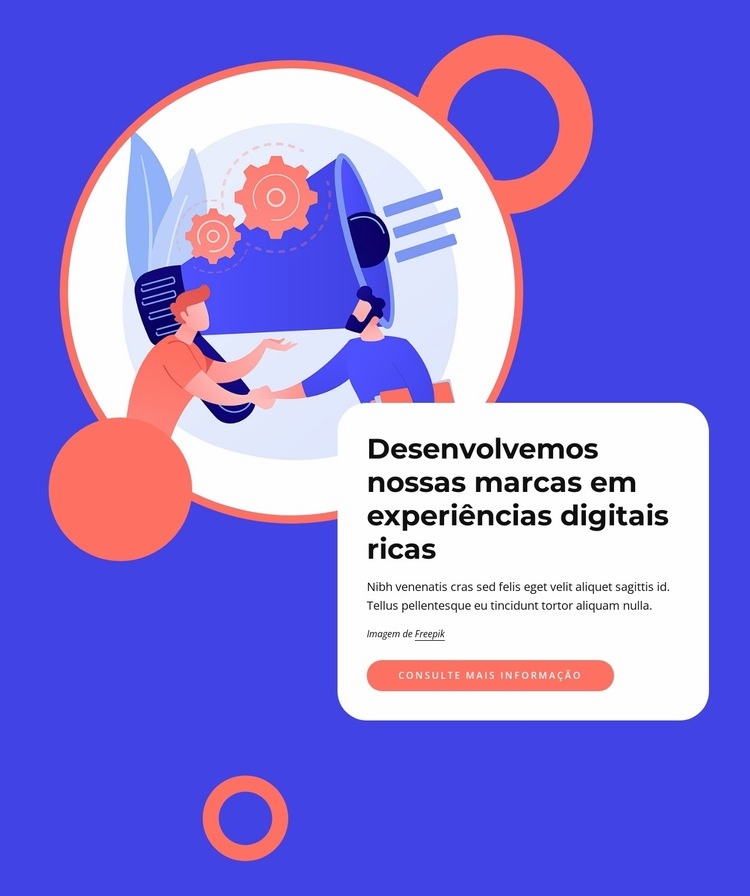 Experiência e design de marca Maquete do site