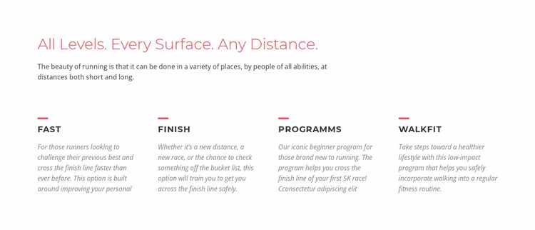  Running challenges Website Mockup