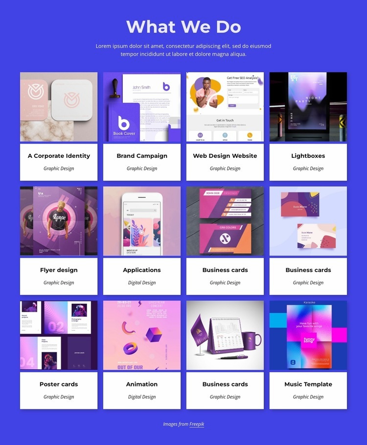 Publication design, visual identity Elementor Template Alternative