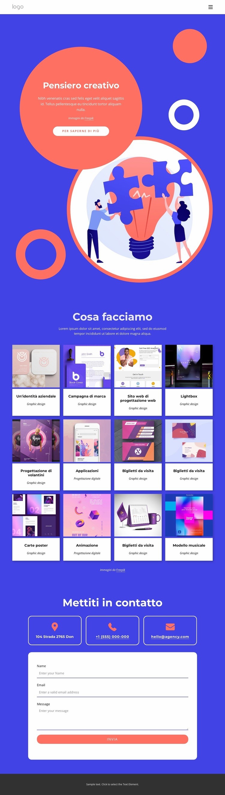 Campagne, mobile e digital Un modello di pagina