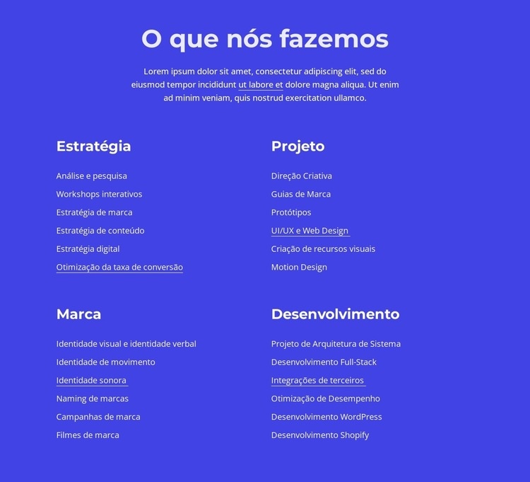 Design gráfico, web e impresso Maquete do site