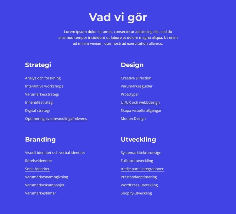 Grafisk design, webb- och tryckdesign Webbplats mall