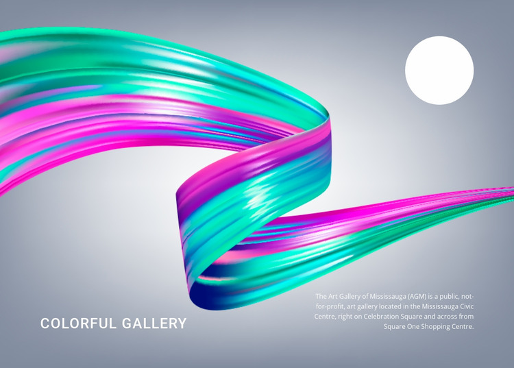 Colorful gallery Website Mockup