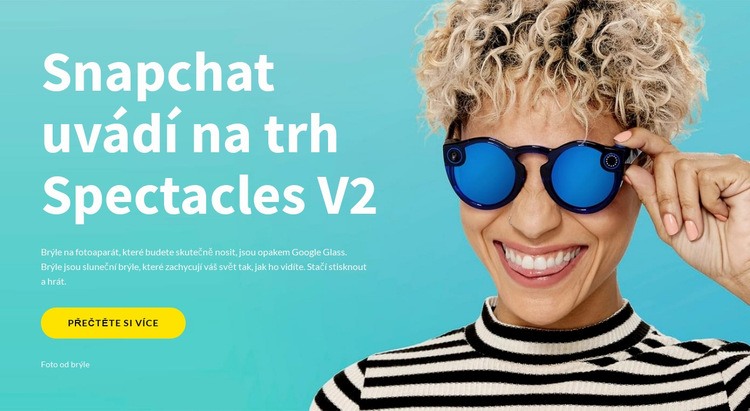 Snapchat spouští brýle Šablona HTML