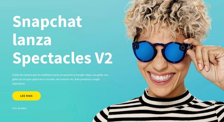 Snapchat lanza gafas Página de destino