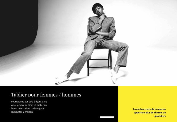 Tablier pour femmes et hommes Modèles de constructeur de sites Web