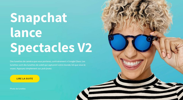 Snapchat lance des lunettes Modèle de site Web