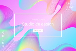 Studio De Design Néon – Modèle D'Une Page Prêt À L'Emploi