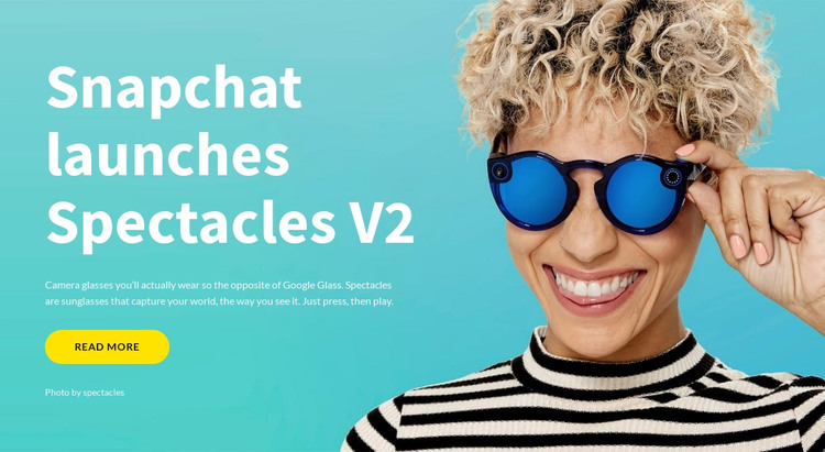 Snapchat launches spectacles Homepage Design