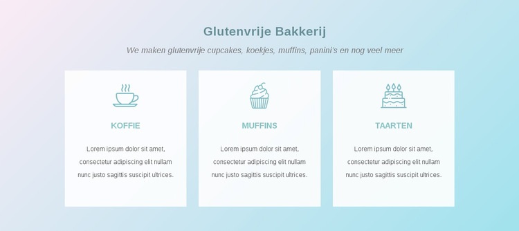 Frisse en smaakvolle taarten Website ontwerp