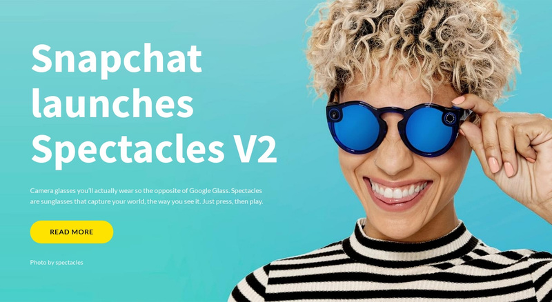 Snapchat launches spectacles Web Page Design