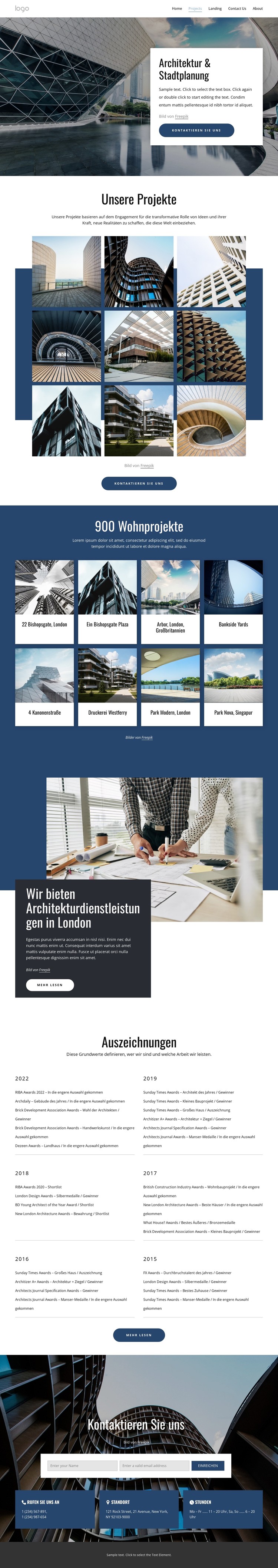 Architektur und Stadtplanung CSS-Vorlage