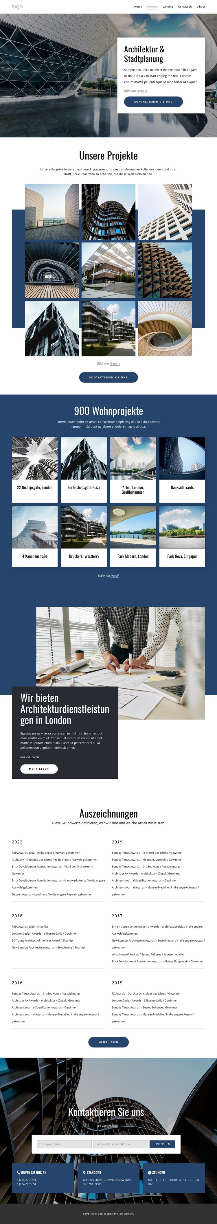 Architektur und Stadtplanung Joomla Vorlage