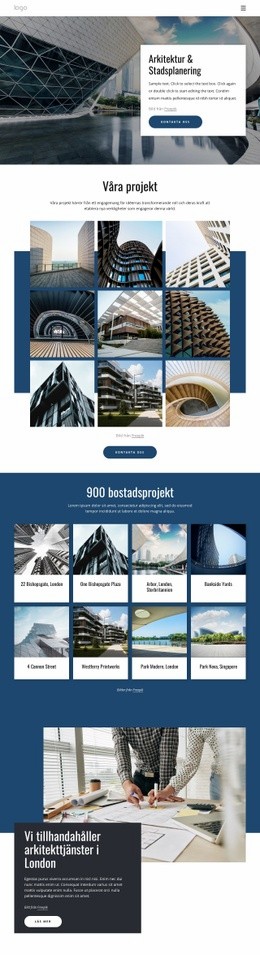 Arkitektur Och Stadsplanering - HTML-Sidmall