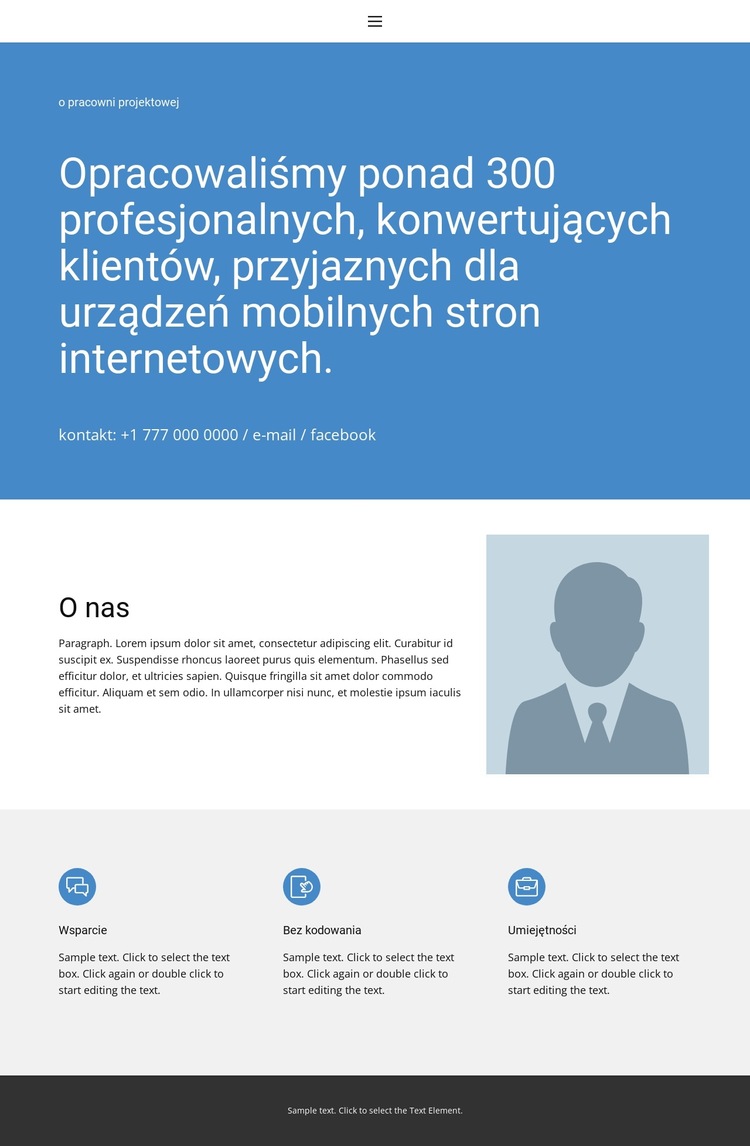 Około 5 Szablon witryny sieci Web