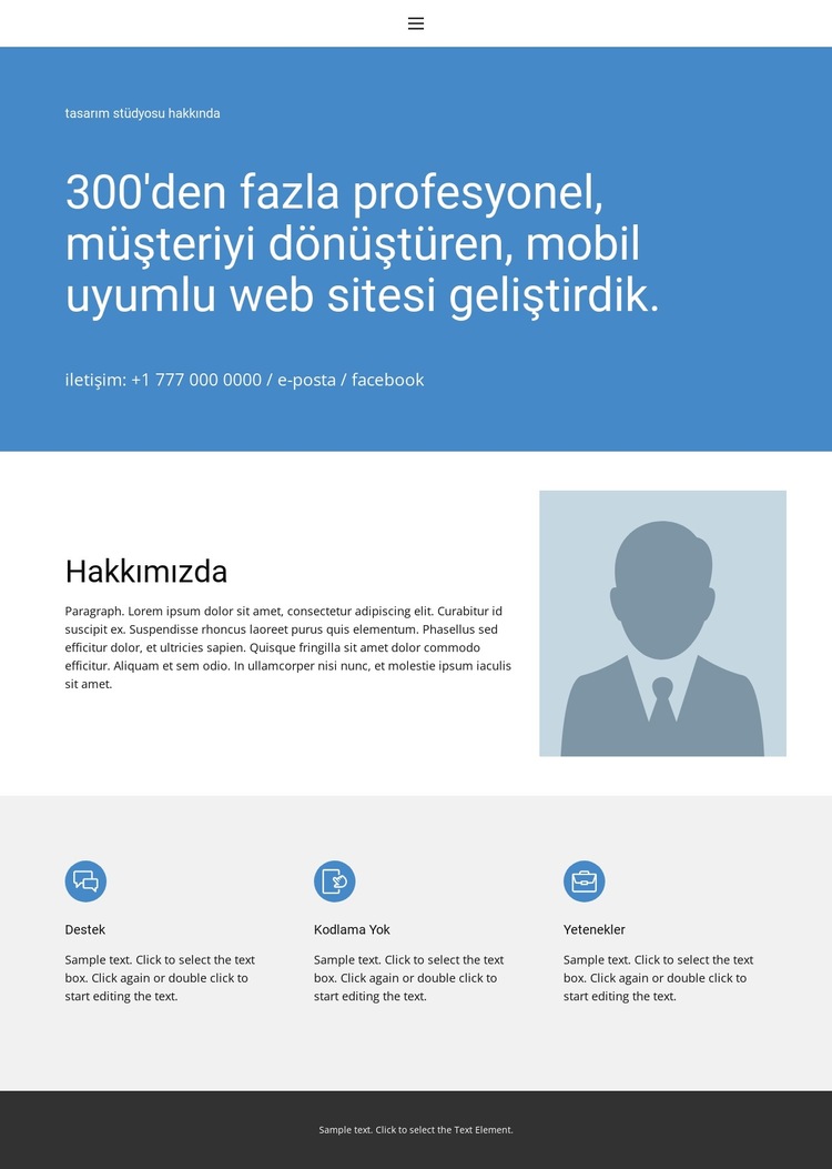 5 Hakkında Web Sitesi Şablonu
