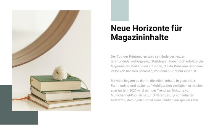 Neue Horizonte Eine Seitenvorlage