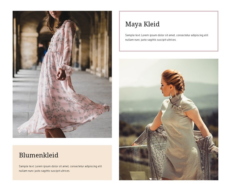 Blumen- und Maya-Kleid Website-Modell